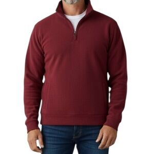 Tommy Bahama quarter zip ribbed sweatshirt Brick red Men’s size S Casual